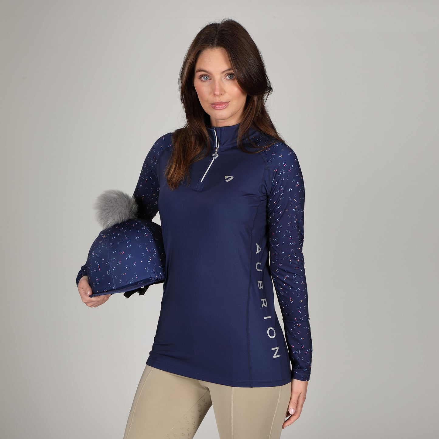 Aubrion Hyde Park NAVY DITSY Shirt - Ladies & Girls