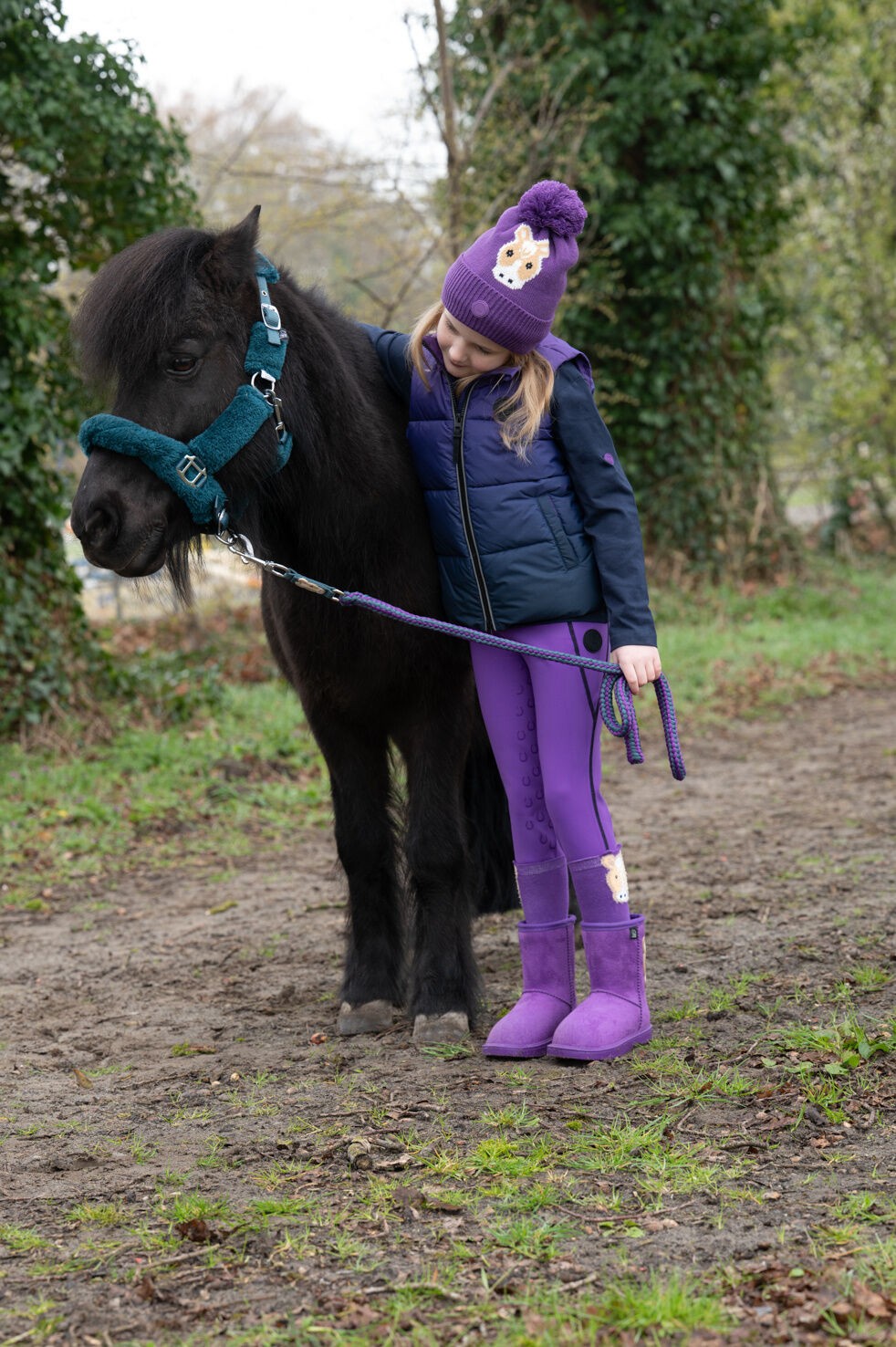 HKM Amina Faux Fur Headcollar – Mini Shetland, Shetland & Pony