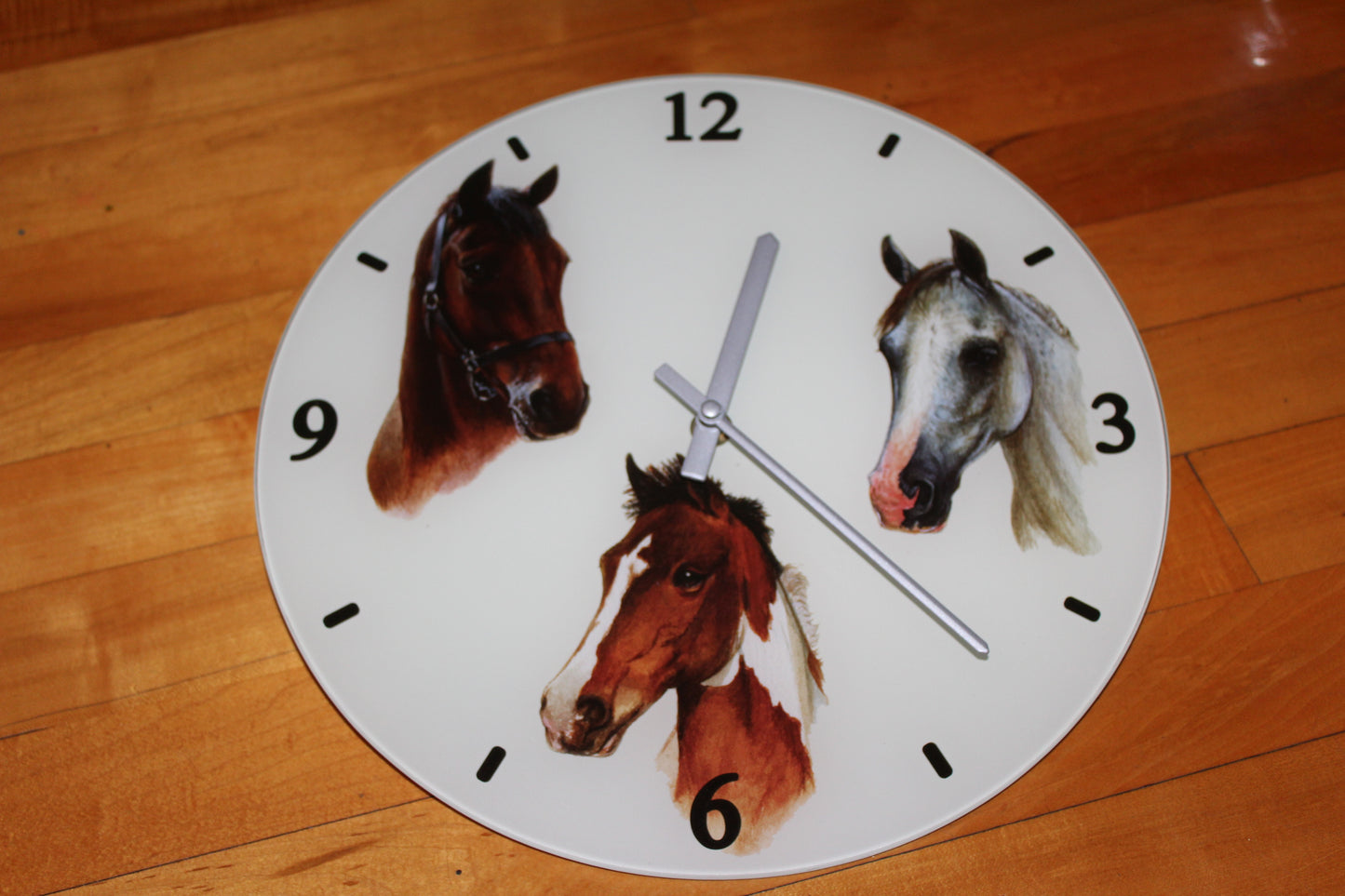 Glass Horse Clock & Dimante Photo Frame