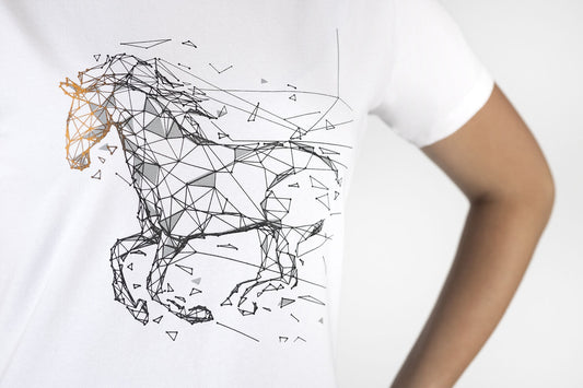 Geometrical Horse Tee Shirt - Ladies