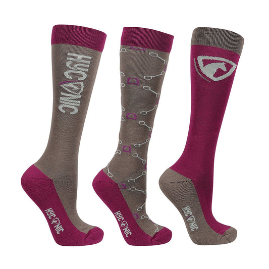Hy Equestrian HyConic Pattern Riding Socks - 3 Pair Pack
