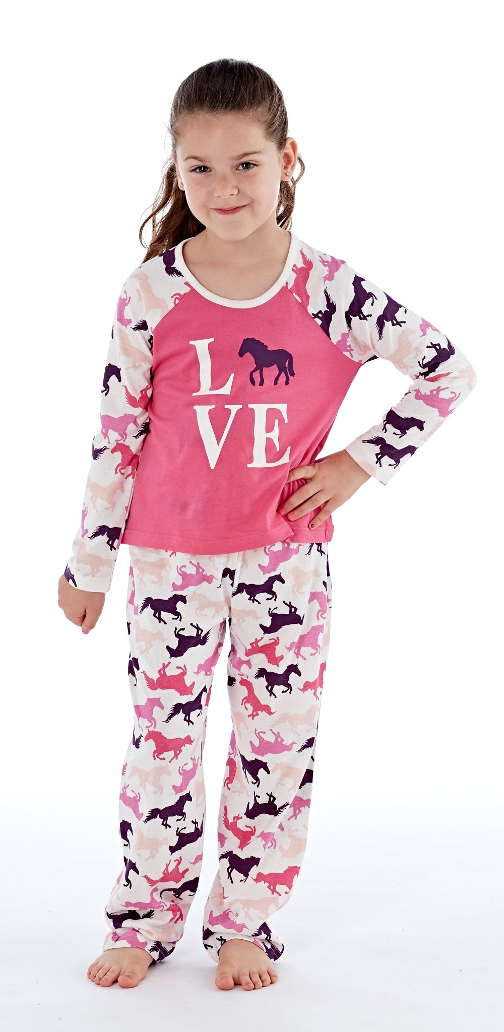 LOVE Horse Print Pyjamas Childs and Ladies