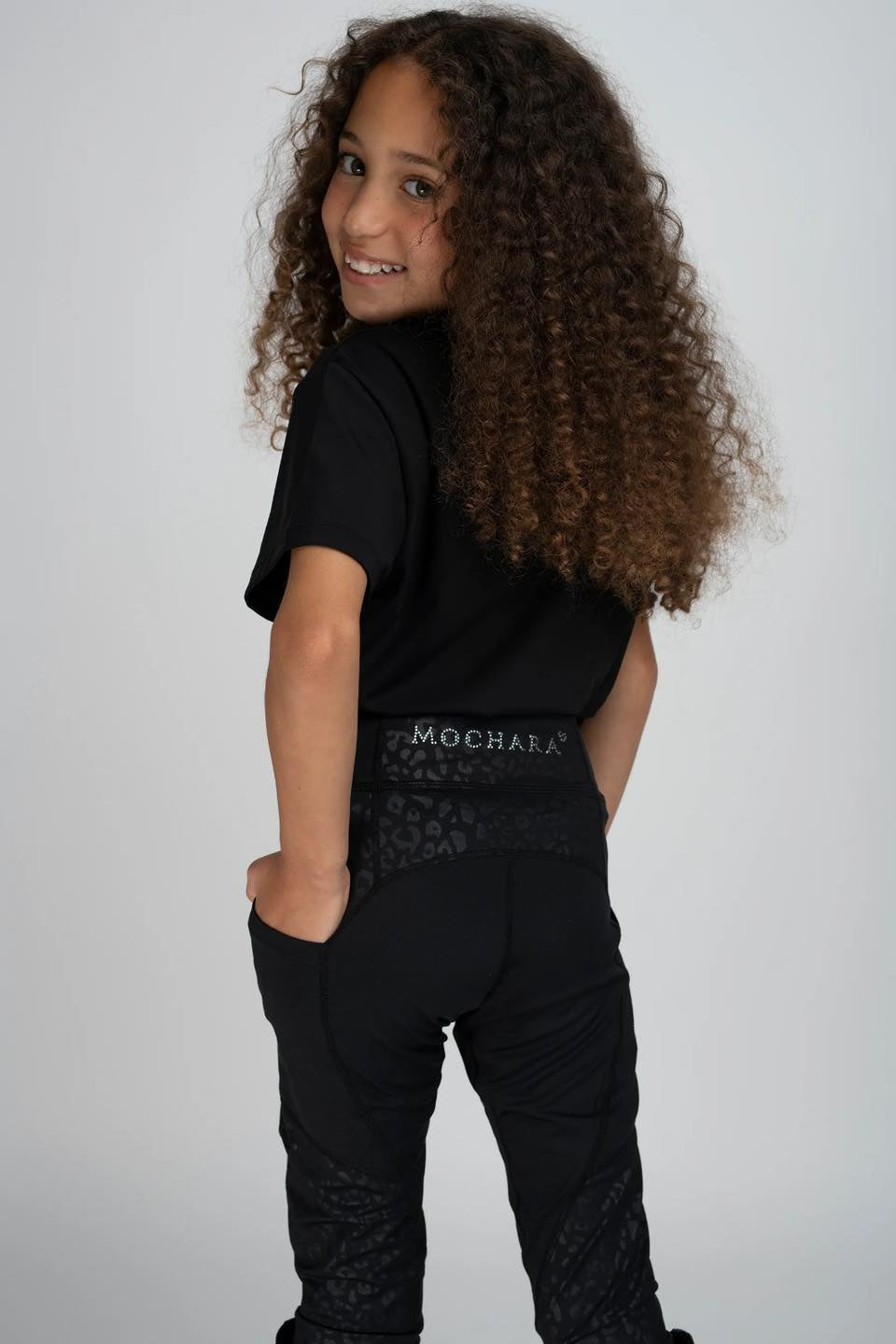 Leopard/Diamante Leggings - Young Rider