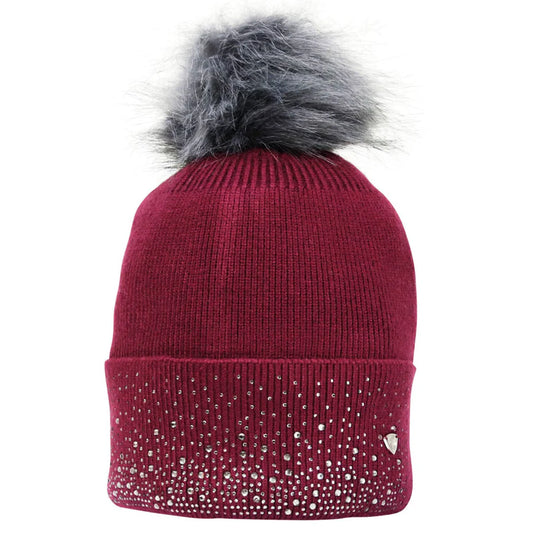 Hy Equestrian Synergy Diamante Bobble Hat - Fig