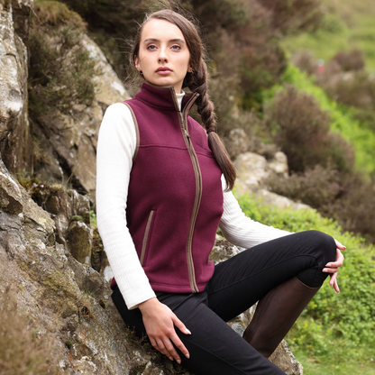 Aubrion Core Fleece Gilet - Maroon