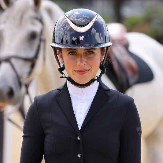 Karben Alina Ellipse Wide Peak Riding Hat - Black/Rose