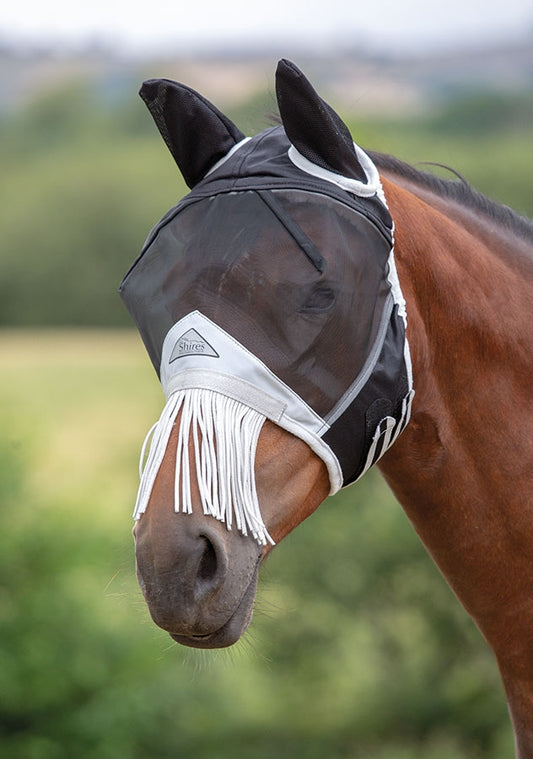 Fine Mesh Fly Mask with Nose Fringe
