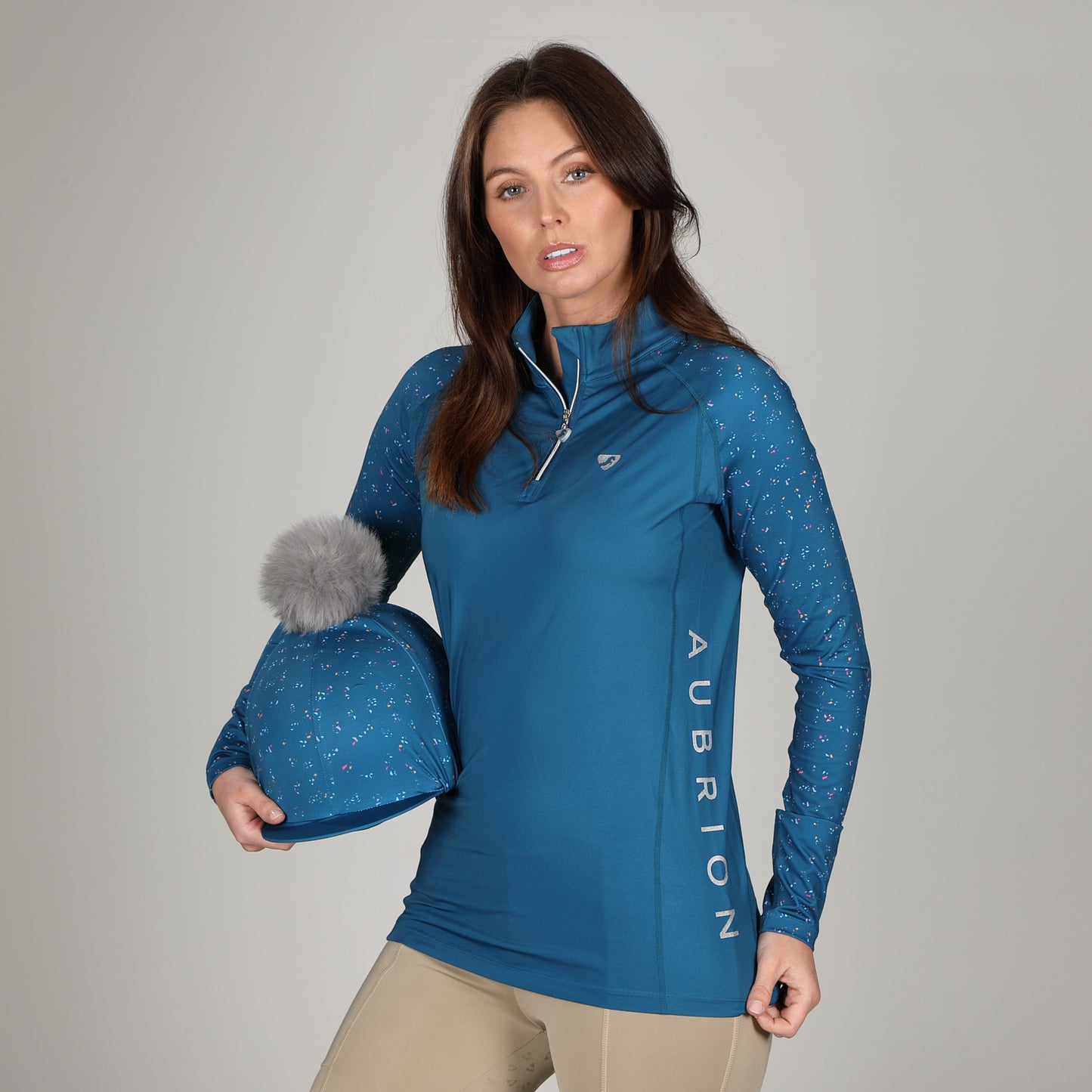 Aubrion Hyde Park TEAL DITSY Shirt - Ladies & Girls