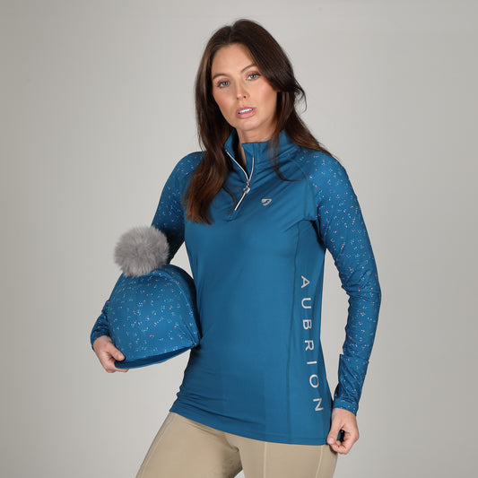 Aubrion Hyde Park TEAL DITSY Shirt - Ladies & Girls