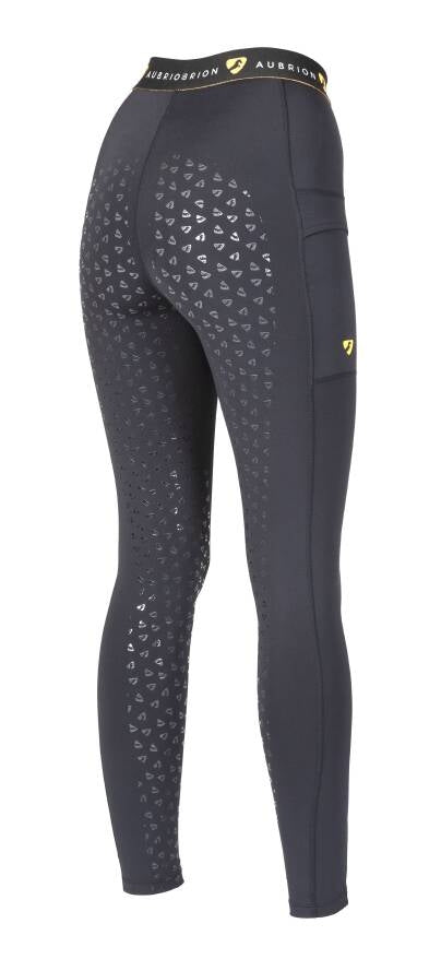 Aubrion Dutton Riding Tights - Girls & Ladies (Black)