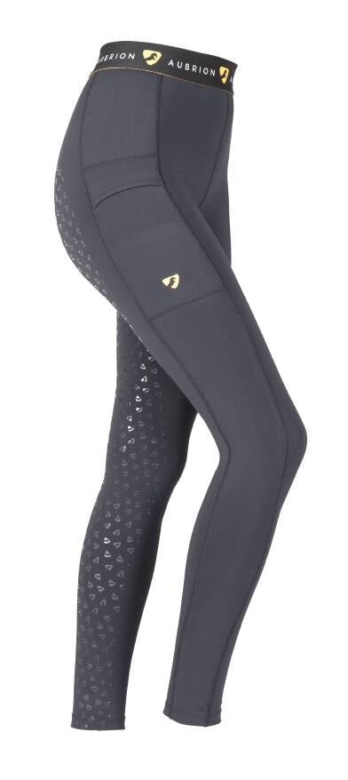 Aubrion Dutton Riding Tights - Girls & Ladies (Black)