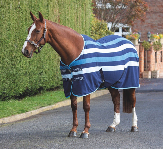 Tempest Original Newmarket Fleece Rug - Blue Stripe (RRP £39.99)