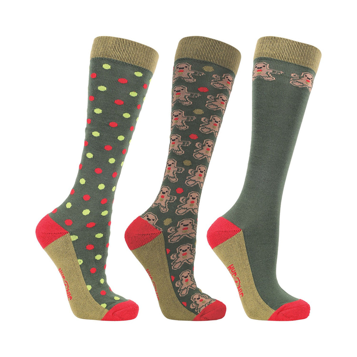 HyCONIC Christmas Gingerbread Riding Socks - 3 Pack