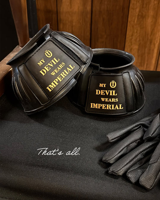 Imperial Riding Devil Bell Boots – Rubber Overreach Boots for Horses
