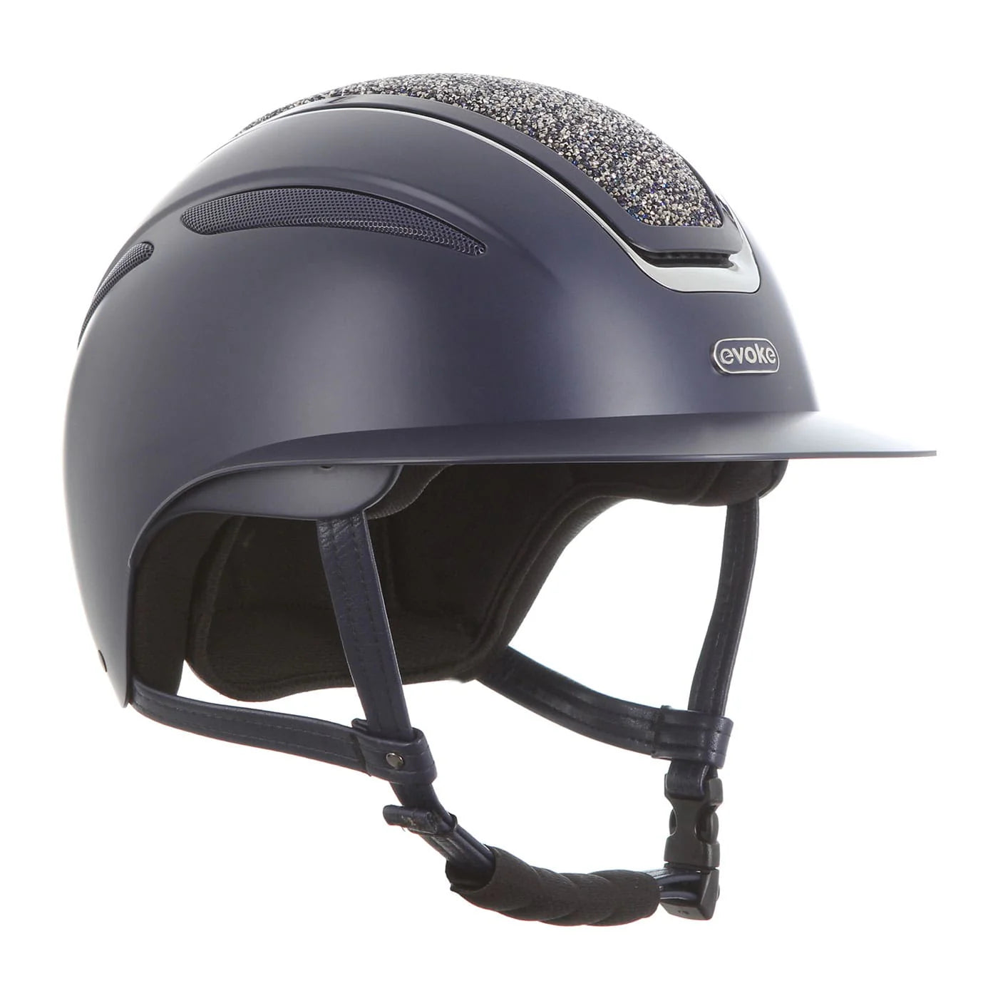 Callisto Classic Peak Riding Hat - Navy Crystal