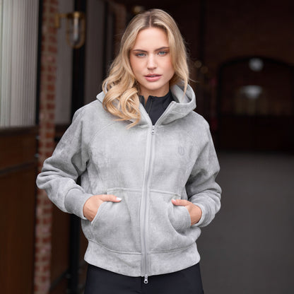 Imperial Riding Gwen Women's Riding Cardigan - Grey or Taupe Melange