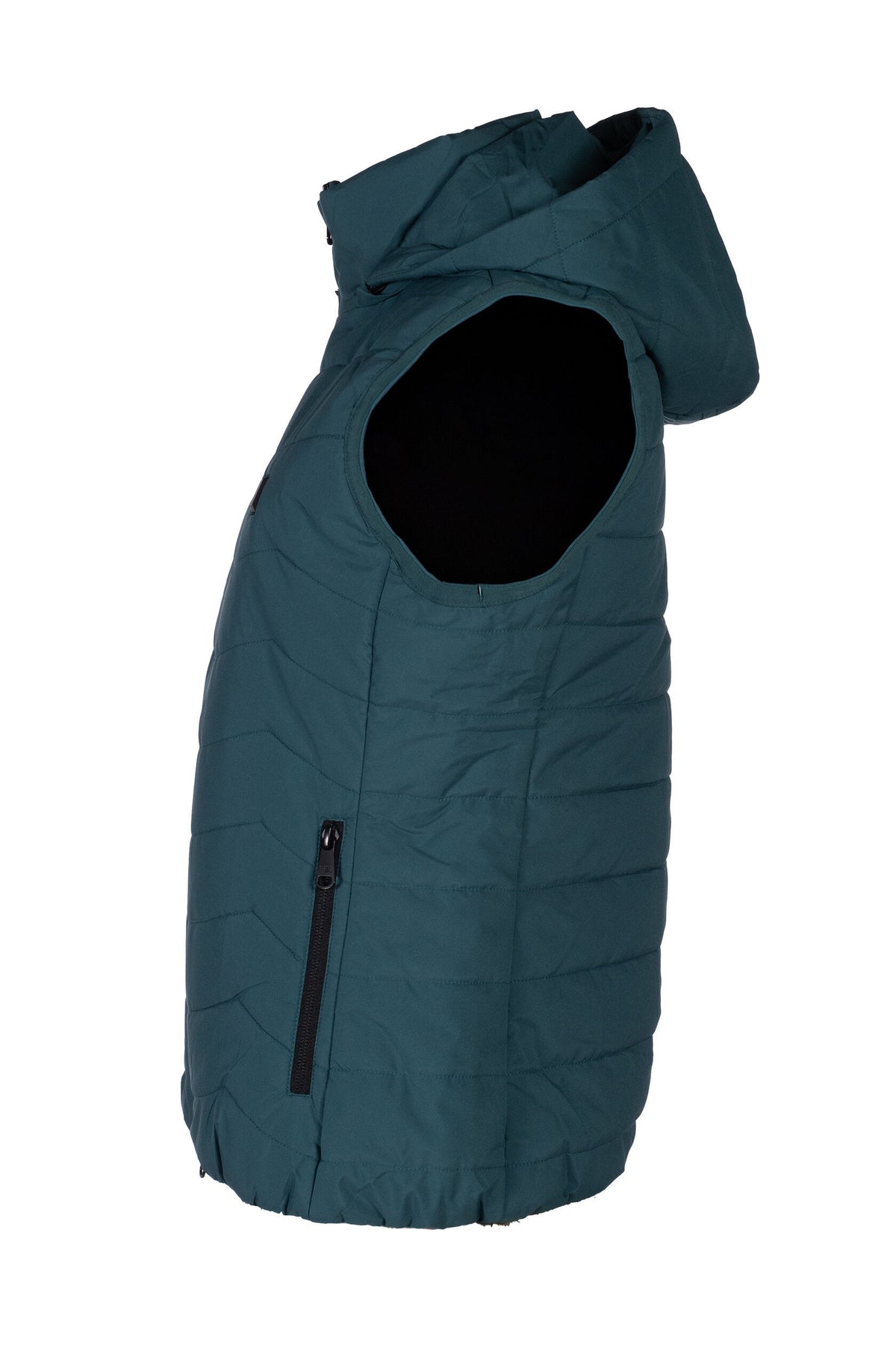 HKM Heated Riding Gilet with Detachable Hood - Petrol