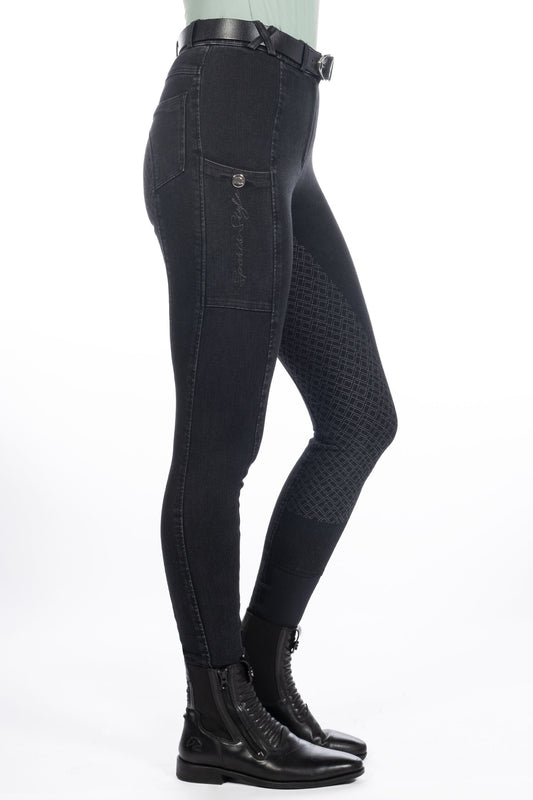 HKM Ladies Full Seat Riding Breeches -Harbour Island Denim