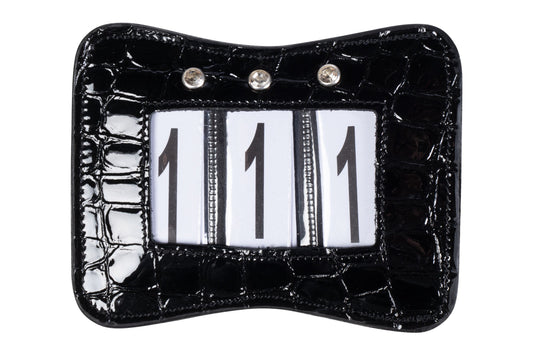 Viola Competition Numbers in Black Patent Croc