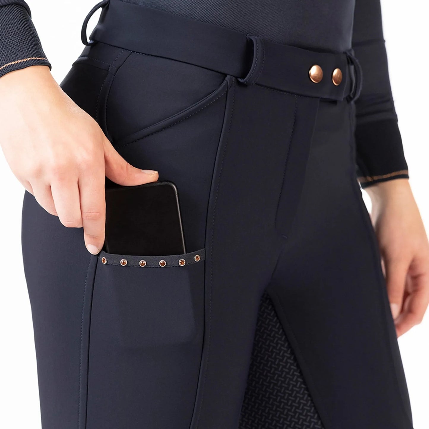HKM Glamour Rose Gold Breeches (Full Silicone Seat)