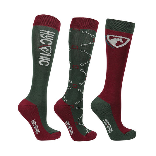 Hy Equestrian HyConic Pattern Riding Socks - 3 Pair Pack
