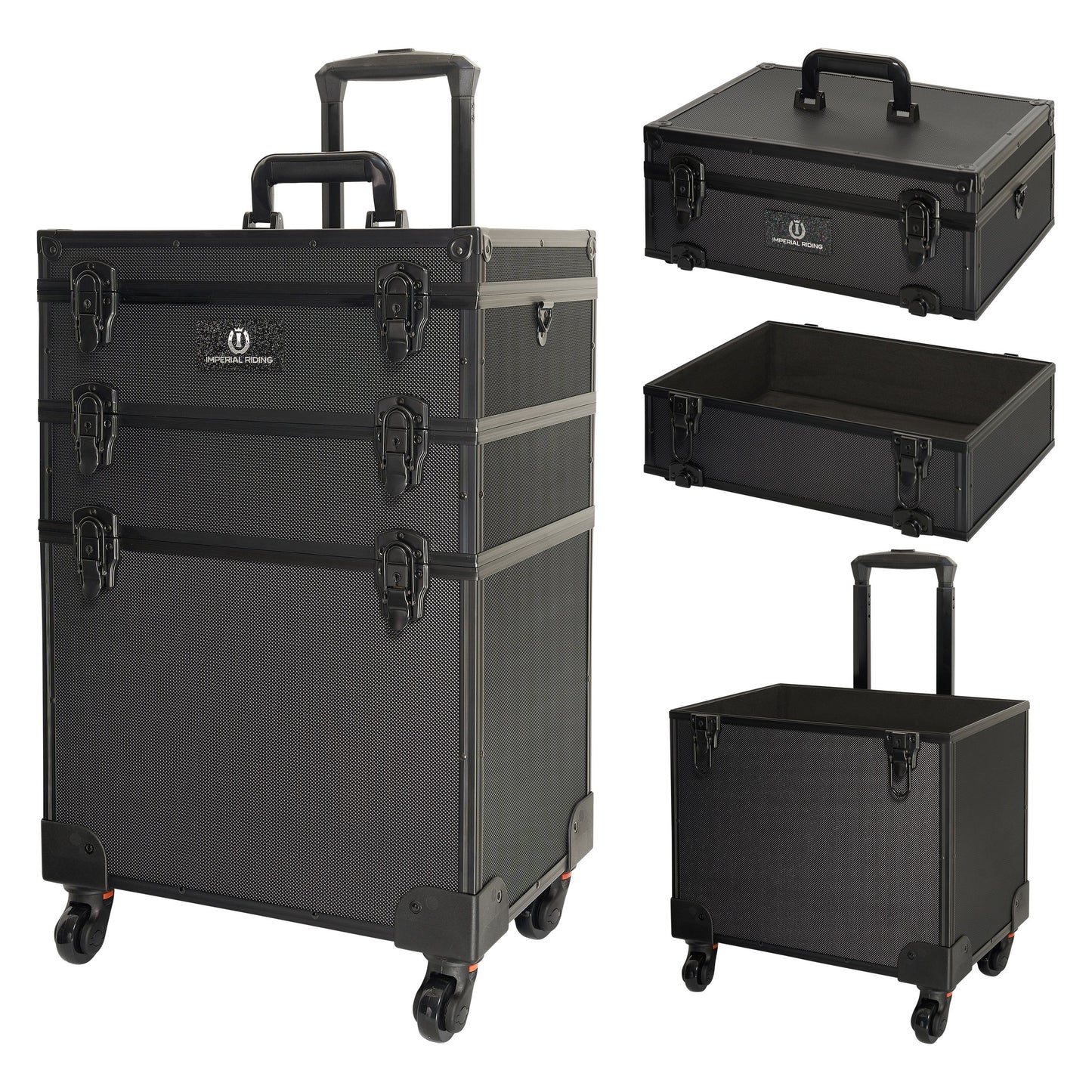 Imperial Riding IRH StackX Deluxe Grooming Box – Stackable, Wheeled | Black | Saddlery-Online
