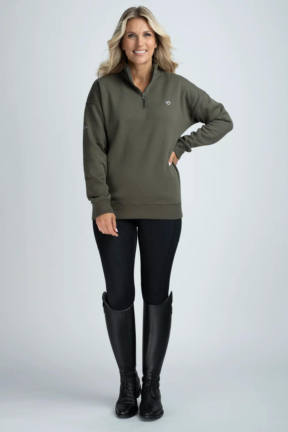 Half Zip Sweatshirt - Khaki