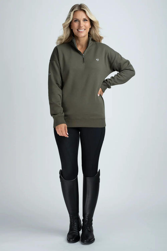 Half Zip Sweatshirt - Khaki