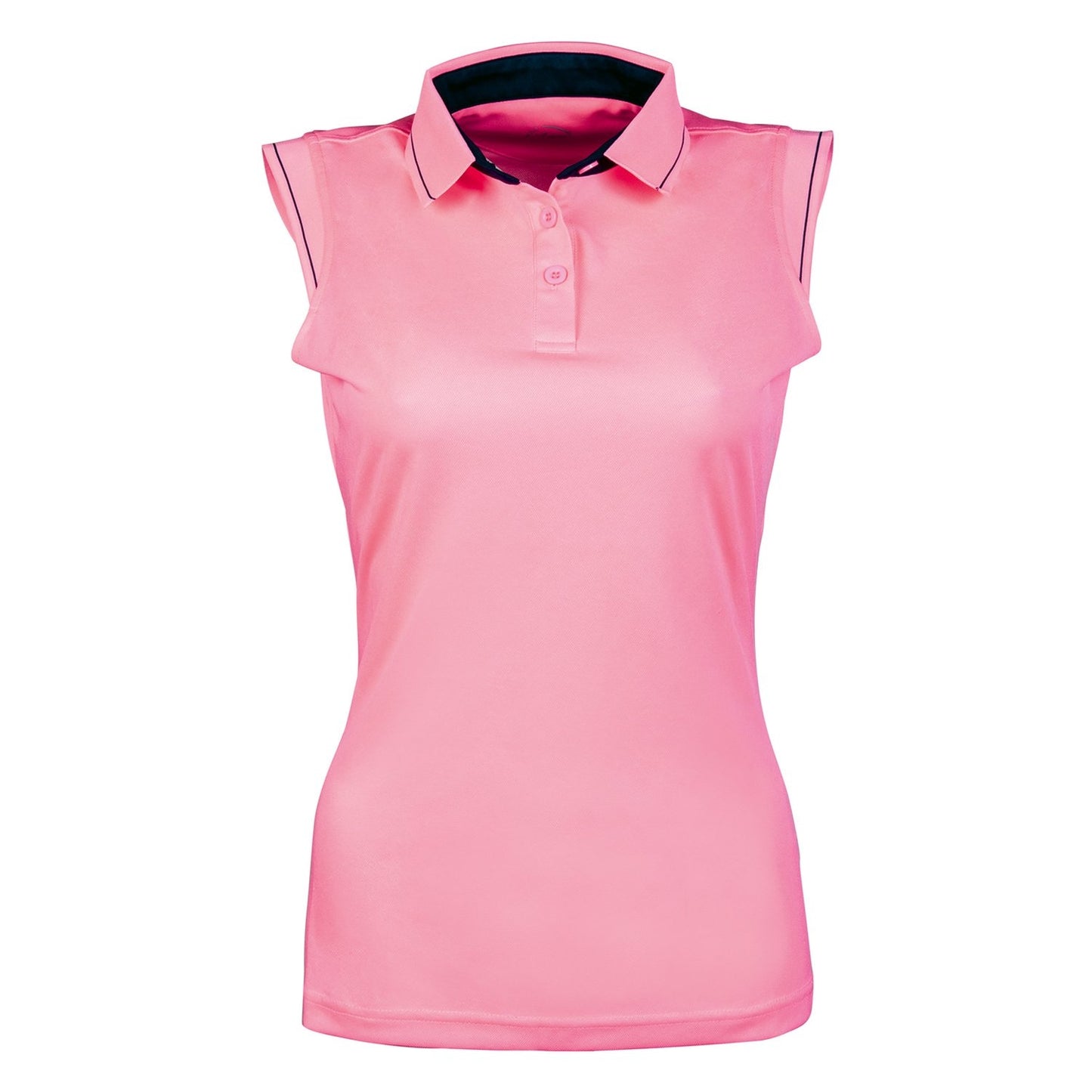 Neon Coral Sleeveless Polo - Ladies