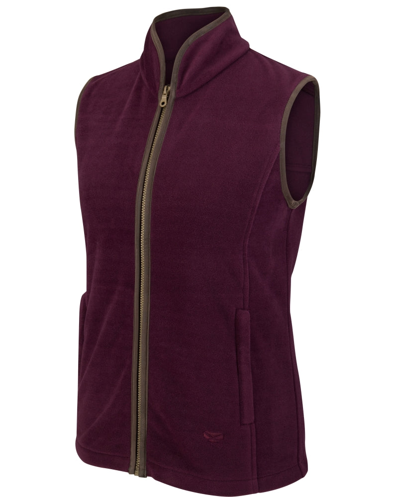 Hoggs of Fife Stenton Ladies Fleece Gilet - Merlot