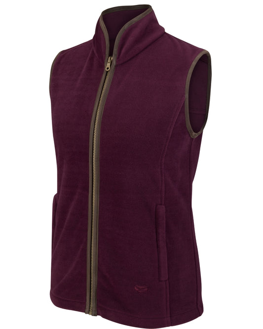 Hoggs of Fife Stenton Ladies Fleece Gilet - Merlot