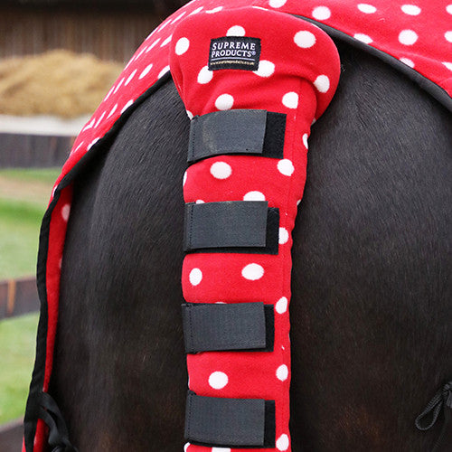 Dotty Fleece Tail Guard - Red or Blue