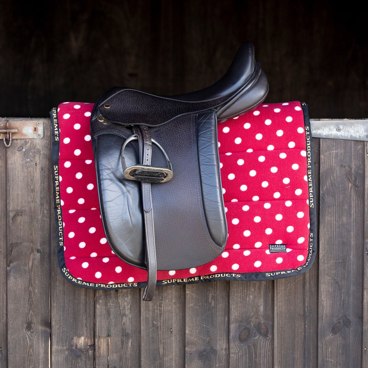 Supreme Products Dotty Fleece Saddle Pad - Rich Raspberry