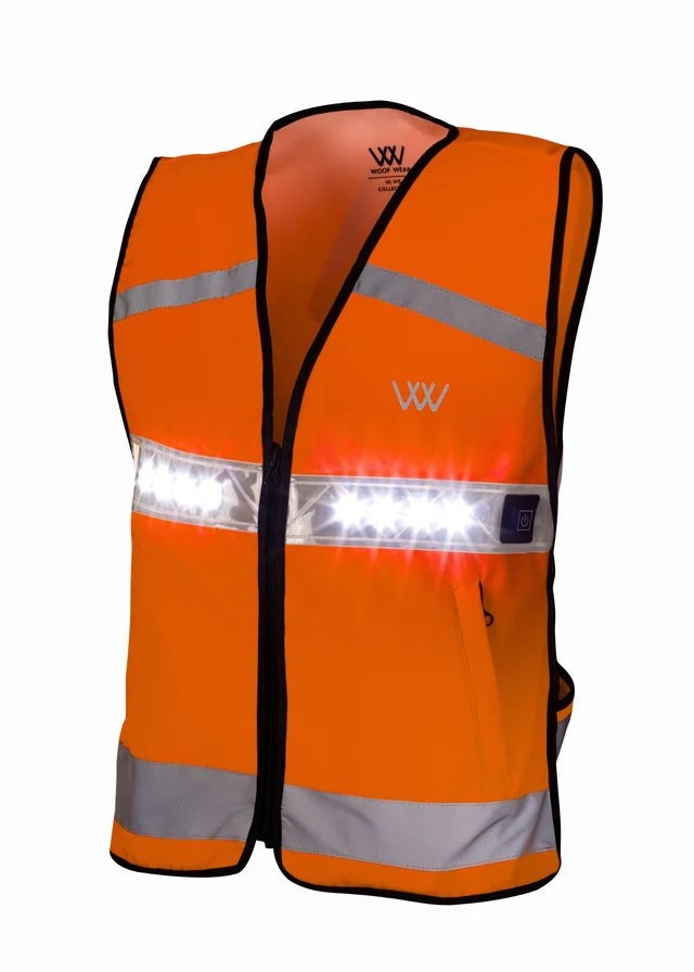 Woof Wear LED Hi-Vis Riding Waistcoat - Orange
