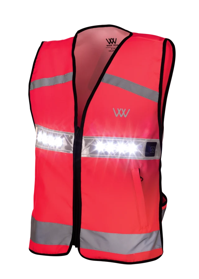 Woof Wear LED Hi-Vis Riding Vest - Pink