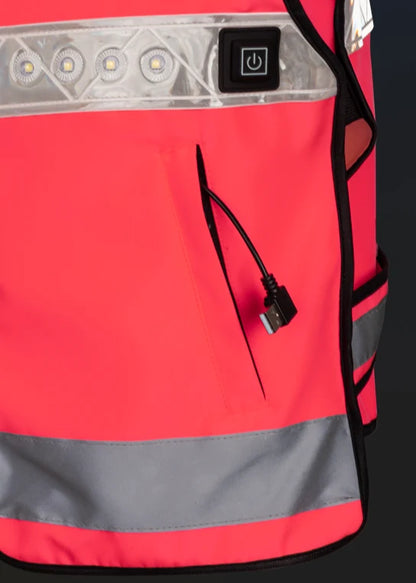 Woof Wear LED Hi-Vis Riding Vest - Pink