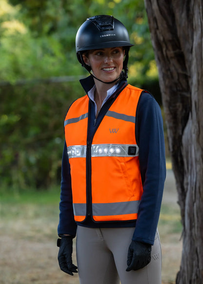 Woof Wear LED Hi-Vis Riding Waistcoat - Orange