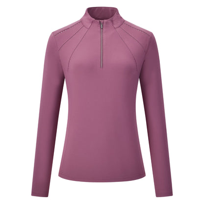 Imperial Riding Zoey Women's Half-Zip Riding Top - Black or Dark Mauve